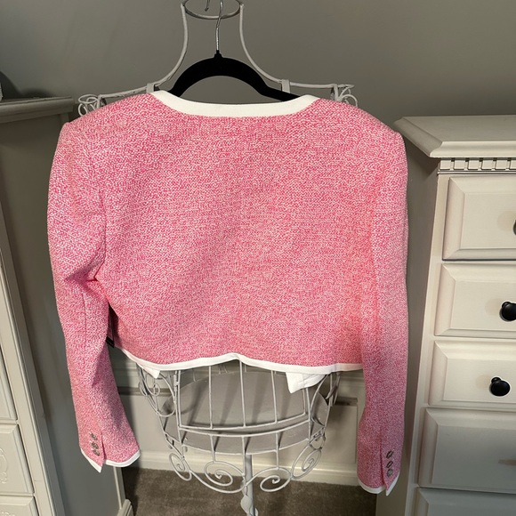 Karl Lagerfeld Size 8 Knit Tweed Lady Jacket Pink NWT - Picture 3 of 6
